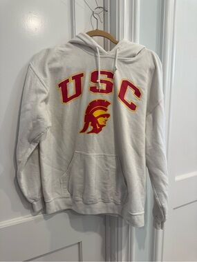 Fanatics White USC Pullover Hoodie with Cardinal & Gold Logo
